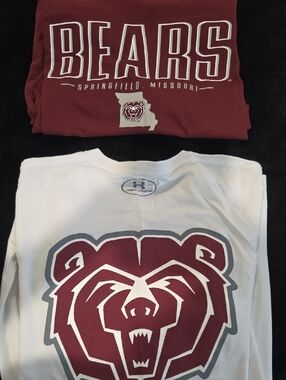 2 Tshirts Including Under Armour White & Maroon Springfield Bears Graphic Tee
